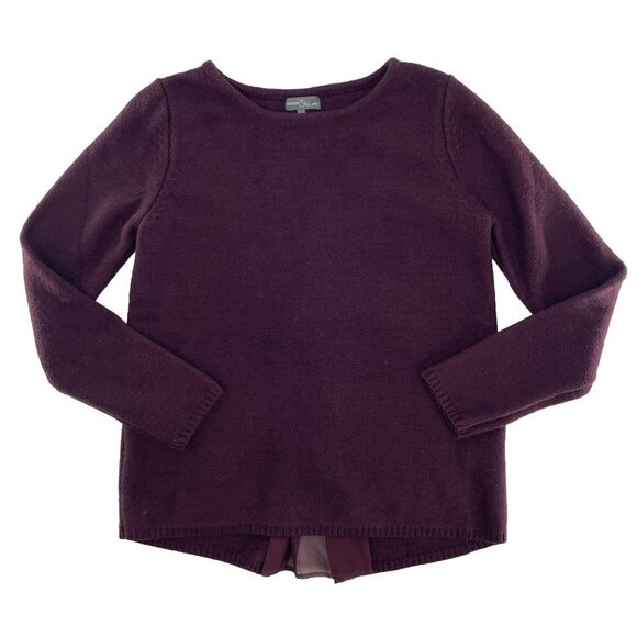 Market & Spruce Women’s Maroon Purple Split Back Knit Sweater Size Small - Picture 3 of 9